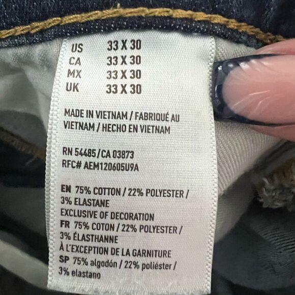 American Eagle Blue Extreme Flex 4 Distressed Skinny Jeans Size 33W 30L - Picture 12 of 13